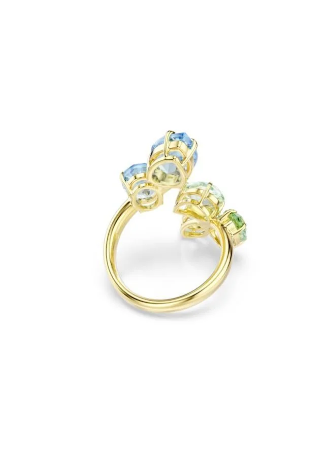 SWAROVSKI  Gema Black & Green Gold Tone Open Ring (Size 55) for Women | Best Price UAE